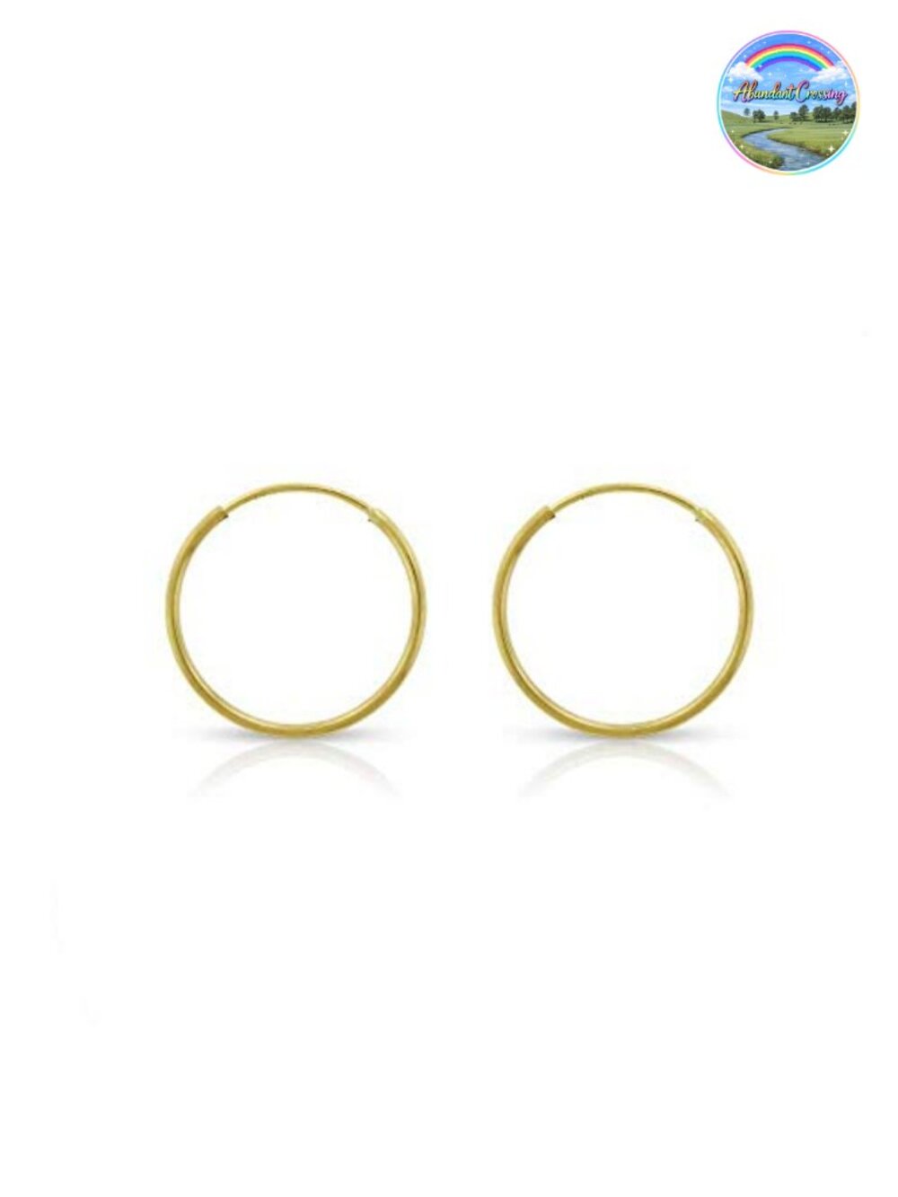 14k Solid Gold Endless Hoop Earrings Thin Cartilage Hoops